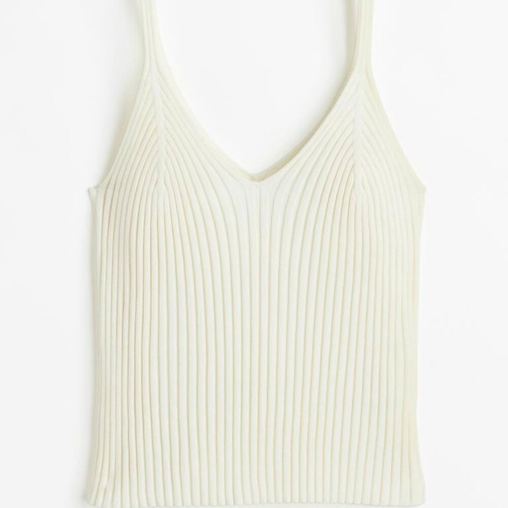 H&M Cream Ribbed Tank